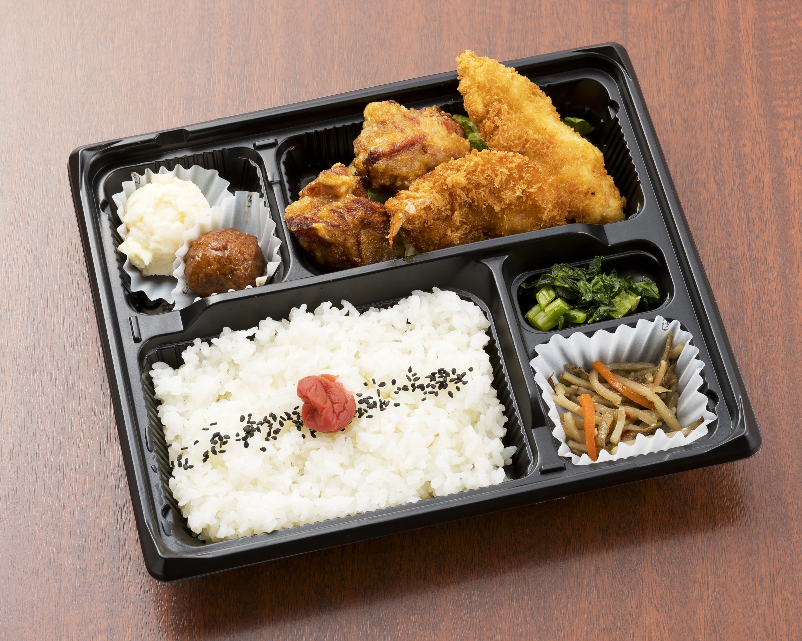 海老白身魚唐揚げ弁当(お茶付き)